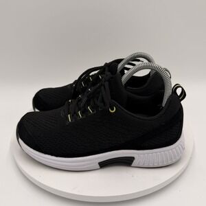 Women's Black Knit Athletic Sneakers with Cushioned White Sole